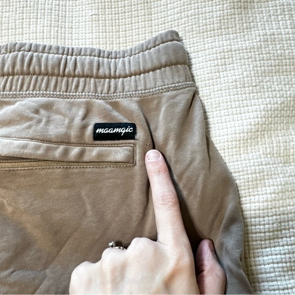 Maamgic Men’s Sweat Shorts Tan Brown Drawstring Zip Pockets XXL - Picture 3 of 6